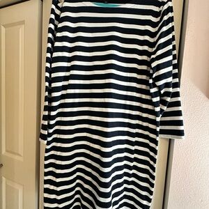 NWT: Crew Navy and White Striped Dress